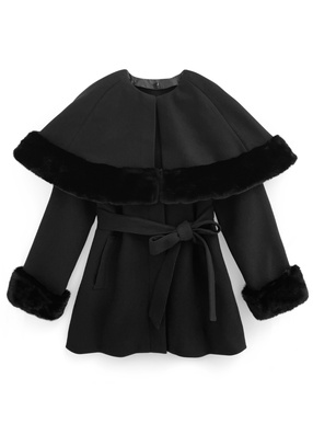 マルチWayファーケープ付きショート丈コート