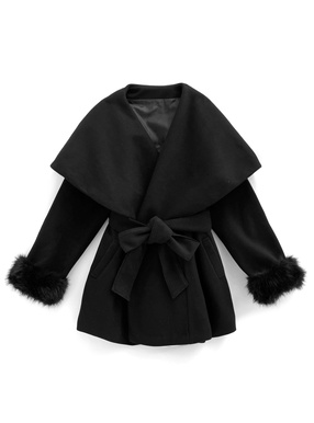 2Wayファー付きベルトガウンコート