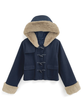 ファーショート丈ダッフルコート