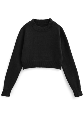 モヘヤタッチショート丈ニットトップス