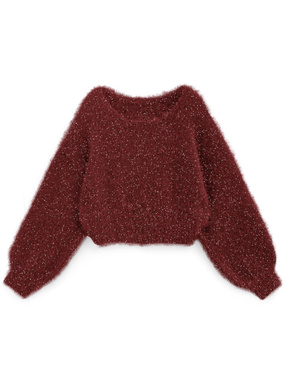 ラメシャギーニットトップス