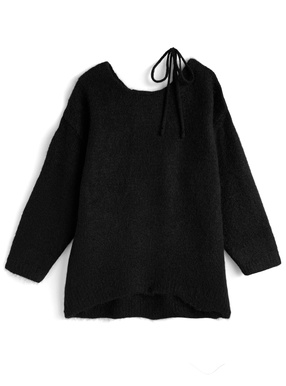 2Wayショルダーリボンニットトップス