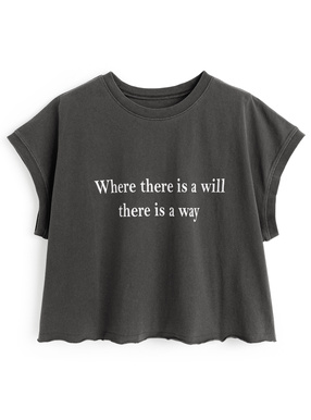 ピグメントロゴプリントショート丈Tシャツ