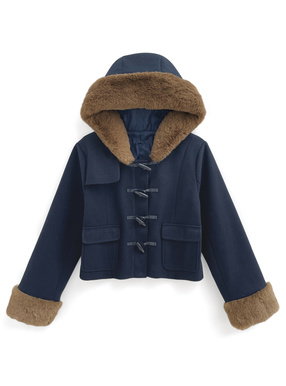 ファーショート丈ダッフルコート