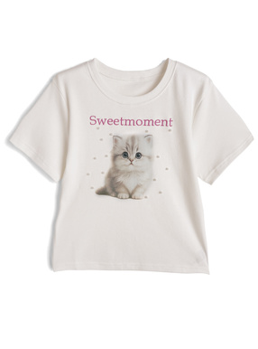 キャットプリントパールTシャツ