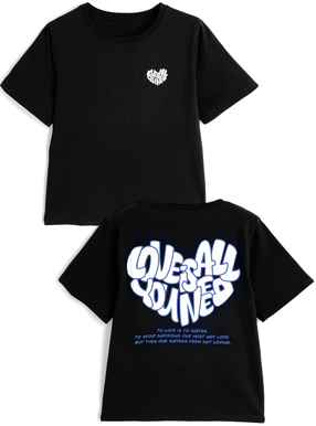発泡ハートロゴプリントTシャツ
