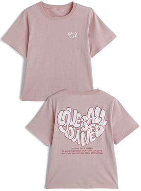 発泡ハートロゴプリントTシャツ