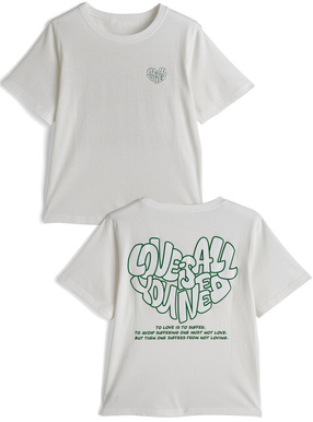 発泡ハートロゴプリントTシャツ