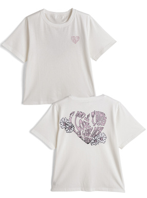 ハートロゴ刺繍Tシャツ