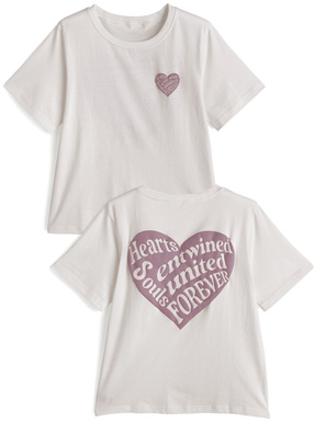 発泡ハートロゴプリントTシャツ