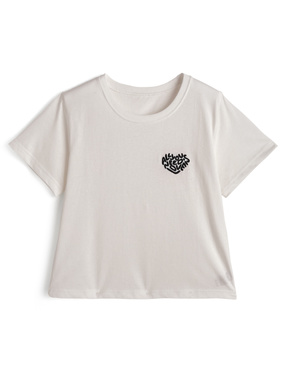 ハートロゴ刺繍Tシャツ