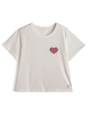 ハートロゴ刺繍Tシャツ