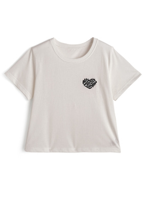ハートロゴ刺繍Tシャツ
