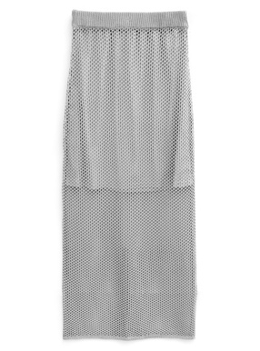 ぺチスカート付きメッシュロングスカート