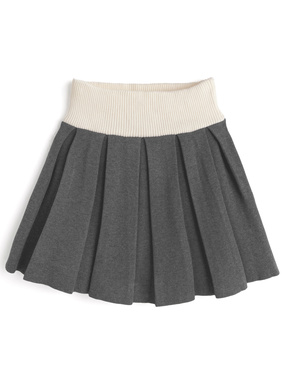 インパン付き配色プリーツニットスカート