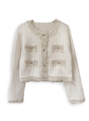 フリンジシャギーニットカーディガン