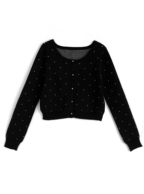 ドット柄ジャガードニットカーディガン