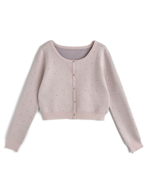 ドット柄ジャガードニットカーディガン