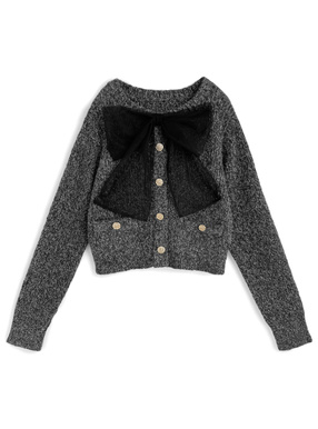 チュールリボンラメニットトップス