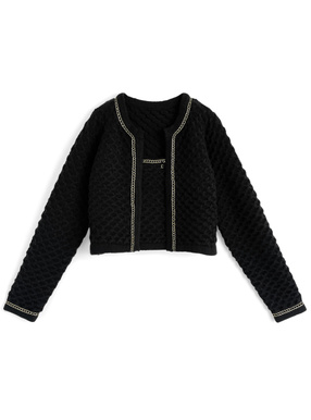 カーディガン×タンクトップワッフルニットアンサンブル