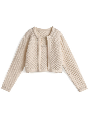 カーディガン×タンクトップワッフルニットアンサンブル