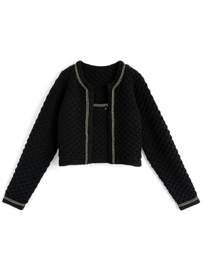 カーディガン×タンクトップワッフルニットアンサンブル