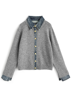 デニムドッキングニットカーディガン