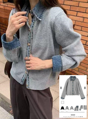 デニムドッキングニットカーディガン