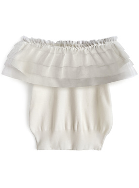 2Wayチュールフリルニットトップス