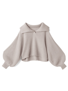 ビッグカラードルマンスリーブニットトップス