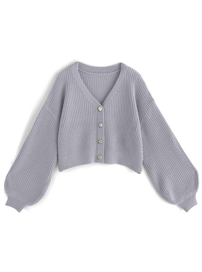 アソートビジューボタンニットカーディガン
