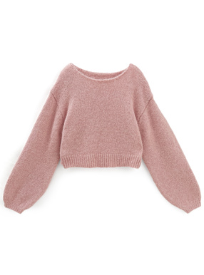 モヘヤタッチショート丈ニットトップス