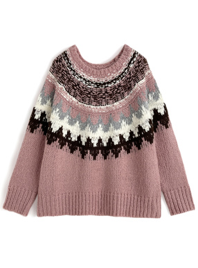 ノルディック柄ニットトップス