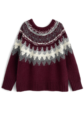 ノルディック柄ニットトップス