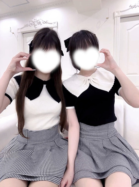 ビッグリボンカラー配色ニットトップス