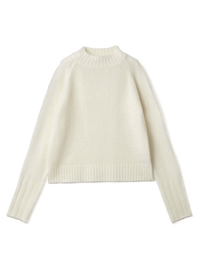 ハイネックミックスニットトップス