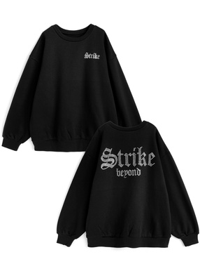 ラインストーンロゴスウェットトップス