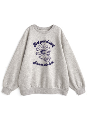 ラインストーンフラワーロゴスウェット