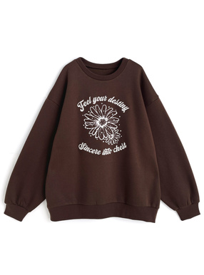 ラインストーンフラワーロゴスウェット
