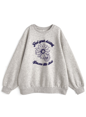 ラインストーンフラワーロゴスウェット