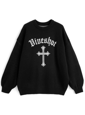 クロスロゴニットトップス