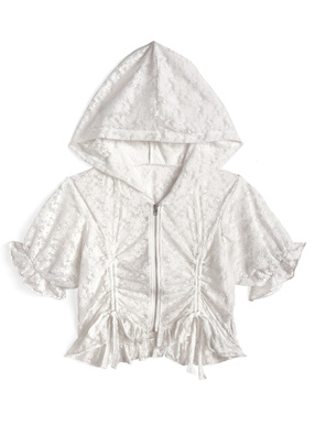 花柄レースフリルドロストパーカー