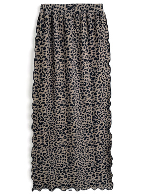 レオパード柄メロウロングスカート