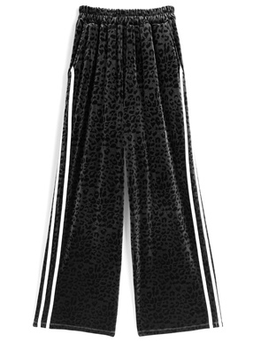 レオパード柄サイドラインベロアパンツ