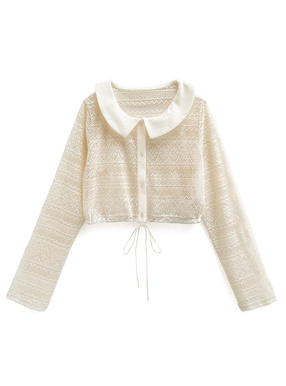 レースショート丈トップス