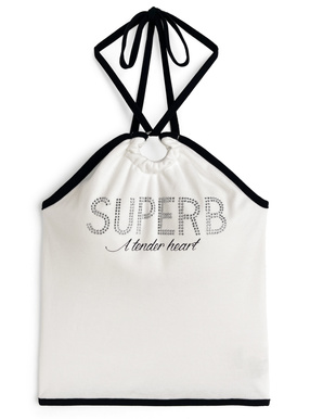 パッド入りロゴホルターネックキャミソール