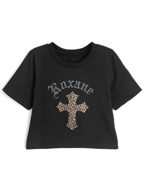 ロゴレオパード柄クロスTシャツ