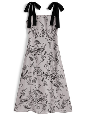 花柄ショルダーリボンワンピース