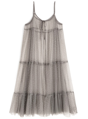 前後2Wayドット柄チュールキャミワンピース