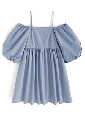 オフショルダーフレアミニワンピース